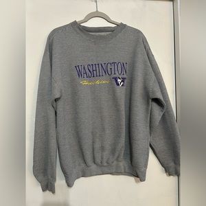 Vintage 90s Washington Huskies University Grey Sweatshirt L